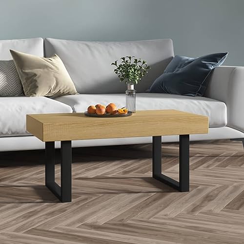 Qnhdfrt Couchtisch Beistelltisch Klein in Hellbraun und Schwarz 90x45x40 cm aus MDF und Eisen Robust Stabil mit Elegantem Design für Wohnzimmer Schlafzimmer Flur Qnhdfrt Couchtisch Beistelltisch Klein in Hellbraun und Schwarz 90x45x40 cm aus MDF und Eisen Robust Stabil mit Elegantem Design für Wohnzimmer Schlafzimmer Flur von Qnhdfrt