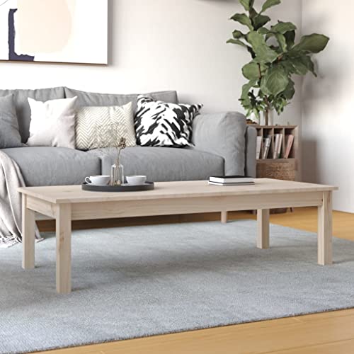 Qnhdfrt Couchtisch Beistelltisch Massivholz Kiefer Unbehandelt 110x50x30 cm Robust Minimalistisch für Wohnzimmer Schlafzimmer von Qnhdfrt