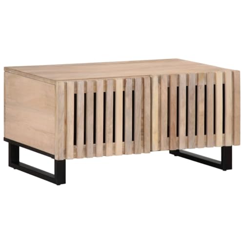 Qnhdfrt Couchtisch Beistelltisch Massivholz Mango Weiß 80x51x40 cm mit Stauraum 2 Türen 2 Fächer Robustes Möbelstück für Wohnzimmer Schlafzimmer Flur Qnhdfrt Couchtisch Beistelltisch Massivholz Mango Weiß 80x51x40 cm mit Stauraum 2 Türen 2 Fächer Robustes Möbelstück für Wohnzimmer Schlafzimmer Flur von Qnhdfrt