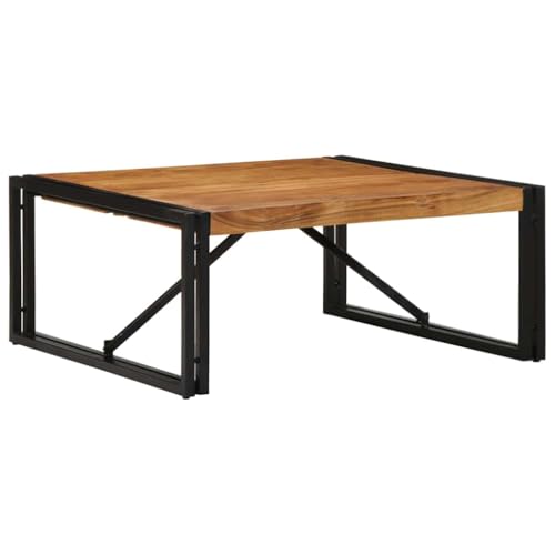 Qnhdfrt Couchtisch Beistelltisch Quadratisch 80x80x35 cm Massivholz Akazie mit Pulverbeschichtetem Eisengestell Robust und Langlebig für Wohnzimmer Sofa Innenbereich Qnhdfrt Couchtisch Beistelltisch Quadratisch 80x80x35 cm Massivholz Akazie mit Pulverbeschichtetem Eisengestell Robust und Langlebig für Wohnzimmer Sofa Innenbereich von Qnhdfrt