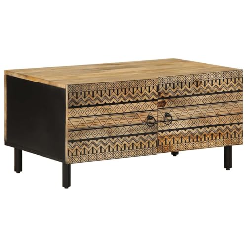 Qnhdfrt Couchtisch Beistelltisch Schwarz aus Raues Mangoholz 80x50x40 cm mit Stauraum und Türen für Wohnzimmer Schlafzimmer Robust und Einzigartig Qnhdfrt Couchtisch Beistelltisch Schwarz aus Raues Mangoholz 80x50x40 cm mit Stauraum und Türen für Wohnzimmer Schlafzimmer Robust und Einzigartig von Qnhdfrt