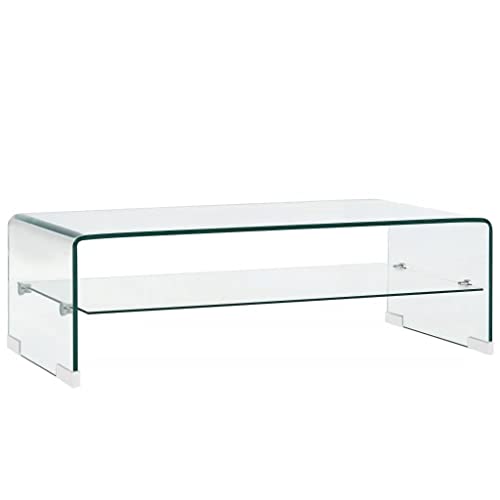 Qnhdfrt Couchtisch Beistelltisch Transparent aus gehärtetem Sicherheitsglas 98x45x31 cm mit integriertem Ablageboden für Wohnzimmer und Dekoration Qnhdfrt Couchtisch Beistelltisch Transparent aus gehärtetem Sicherheitsglas 98x45x31 cm mit integriertem Ablageboden für Wohnzimmer und Dekoration von Qnhdfrt