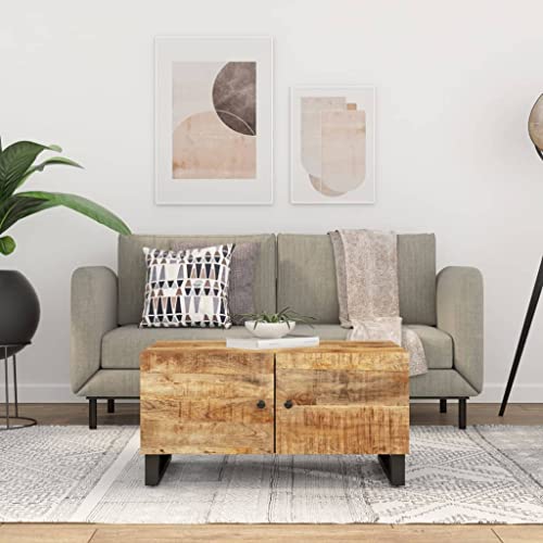 Qnhdfrt Couchtisch Beistelltisch aus Massivem Mangoholz 80x50x40 cm mit 2 Aufbewahrungsfächern & Türen Natürliches Finish Stauraum Möbel für Wohnzimmer Qnhdfrt Couchtisch Beistelltisch aus Massivem Mangoholz 80x50x40 cm mit 2 Aufbewahrungsfächern & Türen Natürliches Finish Stauraum Möbel für Wohnzimmer von Qnhdfrt