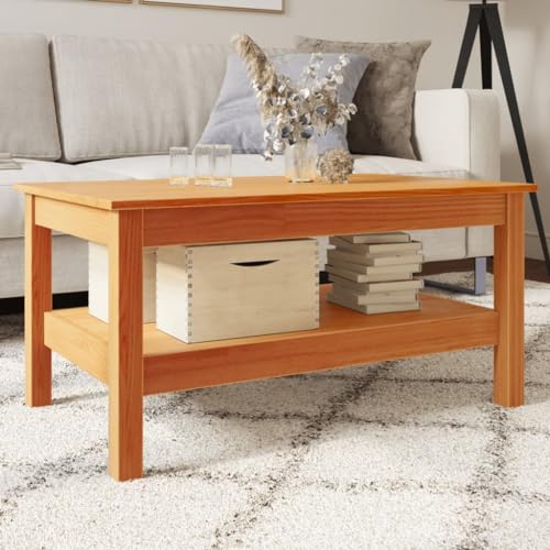 Qnhdfrt Couchtisch Beistelltisch aus Massivholz Kiefer mit Regal in Wachsbraun Rustikaler Wohnzimmertisch Nachttisch 80x50x40 cm Kompakt mit Stauraum für Sofa Schlafzimmer Flur Qnhdfrt Couchtisch Beistelltisch aus Massivholz Kiefer mit Regal in Wachsbraun Rustikaler Wohnzimmertisch Nachttisch 80x50x40 cm Kompakt mit Stauraum für Sofa Schlafzimmer Flur von Qnhdfrt