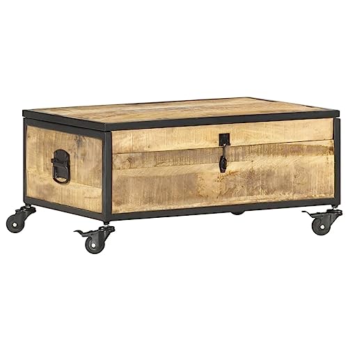 Qnhdfrt Couchtisch Beistelltisch aus Massivholz Mango mit Rollen Klappbar 70x50x33 cm Robust für Wohnzimmer Schlafzimmer Qnhdfrt Couchtisch Beistelltisch aus Massivholz Mango mit Rollen Klappbar 70x50x33 cm Robust für Wohnzimmer Schlafzimmer von Qnhdfrt
