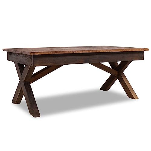 Qnhdfrt Couchtisch Beistelltisch aus Recyceltem Gemischtem Holz 110x60x45 cm Rustikaler Vintage Look mit X-Form Beinen Handgefertigt für Wohnzimmer Schlafzimmer Flur Qnhdfrt Couchtisch Beistelltisch aus Recyceltem Gemischtem Holz 110x60x45 cm Rustikaler Vintage Look mit X-Form Beinen Handgefertigt für Wohnzimmer Schlafzimmer Flur von Qnhdfrt