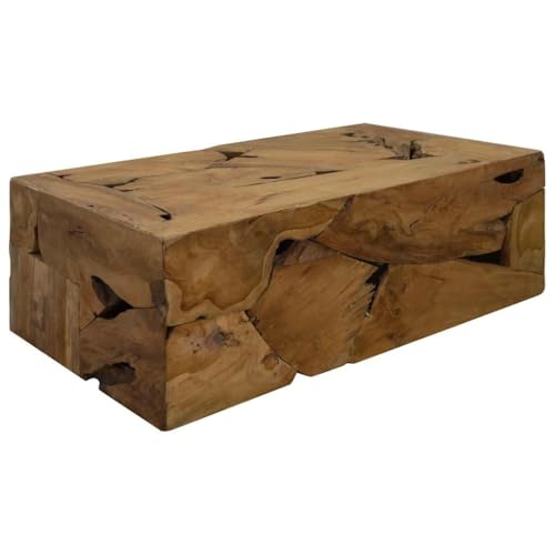 Qnhdfrt Couchtisch Beistelltisch aus echtem Massivholz Handgefertigt Braun 90x50x30 cm Rustikaler Wohnzimmertisch für Sofa Bereich Schlafzimmer von Qnhdfrt