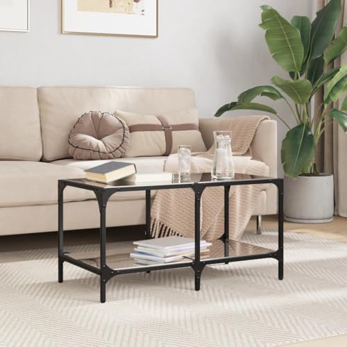 Qnhdfrt Couchtisch Beistelltisch mit Glasplatte Schwarz 78,5x40x40 cm Modernes Design Stahlgestell für Wohnzimmer Qnhdfrt Couchtisch Beistelltisch mit Glasplatte Schwarz 78,5x40x40 cm Modernes Design Stahlgestell für Wohnzimmer von Qnhdfrt