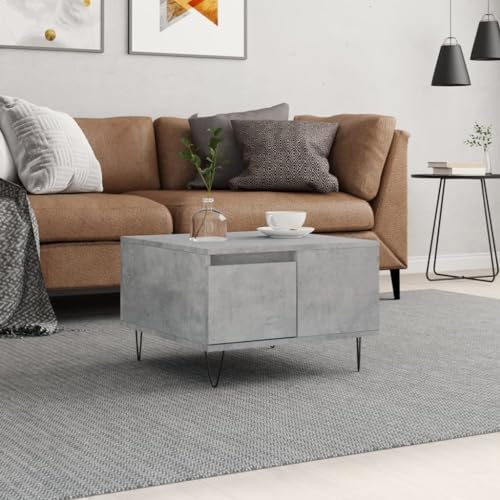 Qnhdfrt Couchtisch Betongrau mit Schublade 55x55x36,5 cm aus Holzwerkstoff und Metall Modernes Design Robuste Tischplatte für Wohnzimmer Dekoration und Stauraum Qnhdfrt Couchtisch Betongrau mit Schublade 55x55x36,5 cm aus Holzwerkstoff und Metall Modernes Design Robuste Tischplatte für Wohnzimmer Dekoration und Stauraum von Qnhdfrt