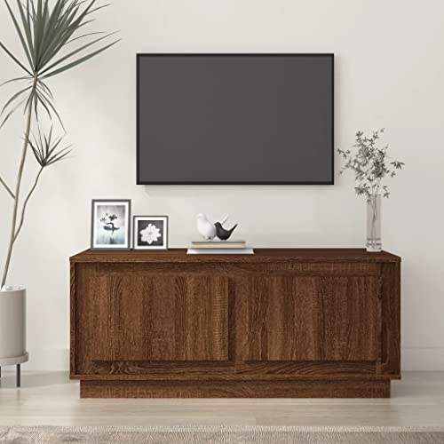 Qnhdfrt Couchtisch Braun Eichen-Optik Holzwerkstoff 102x50x44 cm mit 2 Fächern und Türen Robuster Beistelltisch mit Stauraum für Wohnzimmer Qnhdfrt Couchtisch Braun Eichen-Optik Holzwerkstoff 102x50x44 cm mit 2 Fächern und Türen Robuster Beistelltisch mit Stauraum für Wohnzimmer von Qnhdfrt