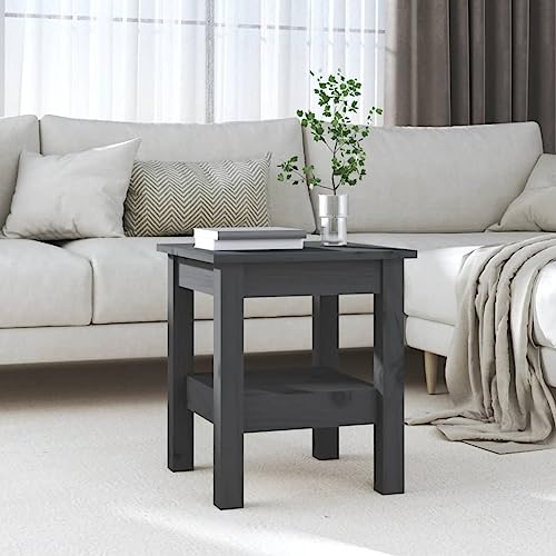 Qnhdfrt Couchtisch Grau Massivholz Kiefer 35x35x40 cm mit Regal Stauraum Rustikaler Beistelltisch für Wohnzimmer Schlafzimmer Qnhdfrt Couchtisch Grau Massivholz Kiefer 35x35x40 cm mit Regal Stauraum Rustikaler Beistelltisch für Wohnzimmer Schlafzimmer von Qnhdfrt