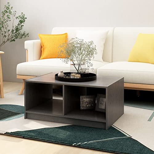 Qnhdfrt Couchtisch Grau Massivholz Kiefer 75x50x33,5 cm Modernes Design Robust Stabiles Möbel für Wohnzimmer Flur und Schlafzimmer Qnhdfrt Couchtisch Grau Massivholz Kiefer 75x50x33,5 cm Modernes Design Robust Stabiles Möbel für Wohnzimmer Flur und Schlafzimmer von Qnhdfrt