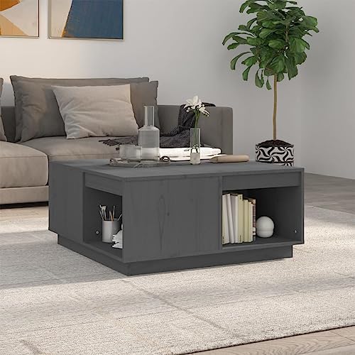 Qnhdfrt Couchtisch Grau Massivholz Kiefer 80x81x36,5 cm Beistelltisch mit Stauraum Stabiles Design für Wohnzimmer und Wohnbereich Qnhdfrt Couchtisch Grau Massivholz Kiefer 80x81x36,5 cm Beistelltisch mit Stauraum Stabiles Design für Wohnzimmer und Wohnbereich von Qnhdfrt