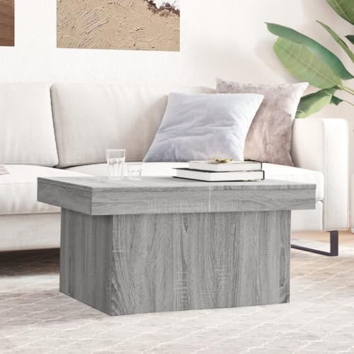 Qnhdfrt Couchtisch Grau Sonoma Holzwerkstoff 80x55x40 cm mit Verstecktem Stauraum und Stabiler Platte für Wohnzimmer Beistelltisch Elegantes Design von Qnhdfrt