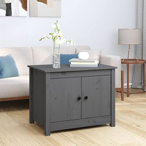 Qnhdfrt Couchtisch Grau aus Massivholz - 71x49x55 cm mit 4 Fächern - Klassischer Beistelltisch mit Stauraum für Wohnzimmer Qnhdfrt Couchtisch Grau aus Massivholz - 71x49x55 cm mit 4 Fächern - Klassischer Beistelltisch mit Stauraum für Wohnzimmer von Qnhdfrt