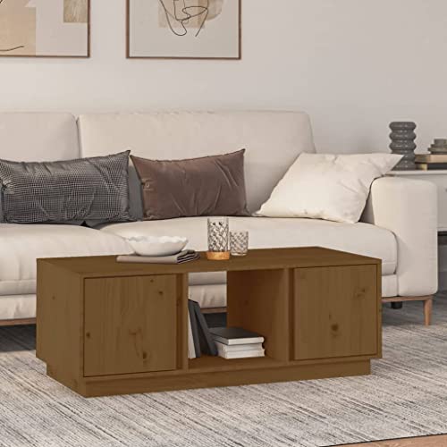 Qnhdfrt Couchtisch Honigbraun Massivholz Kiefer 110x50x40 cm Rustikaler Beistelltisch mit Stauraum für Wohnzimmer Qnhdfrt Couchtisch Honigbraun Massivholz Kiefer 110x50x40 cm Rustikaler Beistelltisch mit Stauraum für Wohnzimmer von Qnhdfrt
