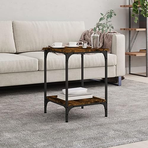 Qnhdfrt Couchtisch Kleiner Beistelltisch in Räuchereiche 40x40x55 cm aus Holzwerkstoff mit Metallgestell Stauraum für Wohnzimmer Schlafzimmer oder Flur Elegant und Stabil Qnhdfrt Couchtisch Kleiner Beistelltisch in Räuchereiche 40x40x55 cm aus Holzwerkstoff mit Metallgestell Stauraum für Wohnzimmer Schlafzimmer oder Flur Elegant und Stabil von Qnhdfrt