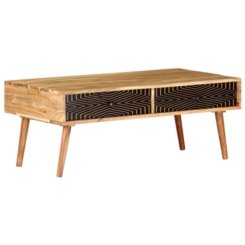 Qnhdfrt Couchtisch Massivholz Akazie 100x50x39 cm mit Schubladen Zeitgenössisches Design Robust für Wohnzimmer Beistelltisch Qnhdfrt Couchtisch Massivholz Akazie 100x50x39 cm mit Schubladen Zeitgenössisches Design Robust für Wohnzimmer Beistelltisch von Qnhdfrt