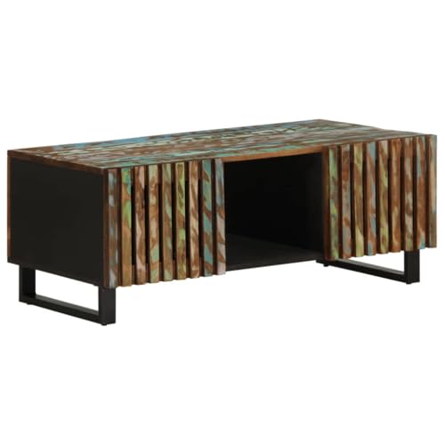 Qnhdfrt Couchtisch Massivholz Akazie 100x55x40 cm Beistelltisch mit Stauraum und 2 Türen in Altholz-Optik für Wohnzimmer Couch Qnhdfrt Couchtisch Massivholz Akazie 100x55x40 cm Beistelltisch mit Stauraum und 2 Türen in Altholz-Optik für Wohnzimmer Couch von Qnhdfrt