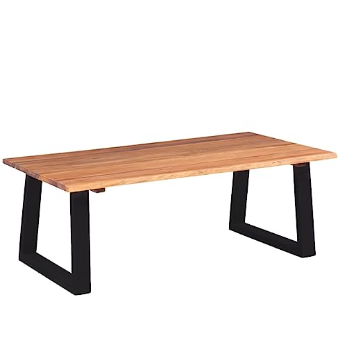 Qnhdfrt Couchtisch Massivholz Akazie Braun Schwarz Industrie-Design mit Metallbeinen 110x60x40 cm stabil für Wohnzimmer Büro Qnhdfrt Couchtisch Massivholz Akazie Braun Schwarz Industrie-Design mit Metallbeinen 110x60x40 cm stabil für Wohnzimmer Büro von Qnhdfrt