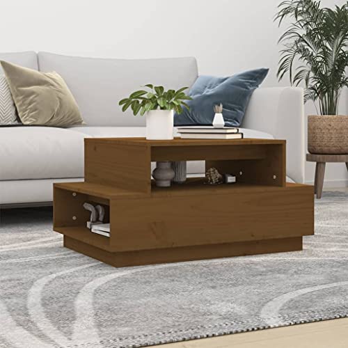 Qnhdfrt Couchtisch Massivholz Kiefer Honigbraun 80x55x40,5 cm Rustikaler Beistelltisch mit Stauraum Geräumige Platte für Wohnzimmer Couch Bereich Qnhdfrt Couchtisch Massivholz Kiefer Honigbraun 80x55x40,5 cm Rustikaler Beistelltisch mit Stauraum Geräumige Platte für Wohnzimmer Couch Bereich von Qnhdfrt