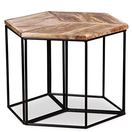 Qnhdfrt Couchtisch Massivholz Mango Vintage 3-teilig modular 56x48x40 cm Beistelltisch Nachttisch Hocker für Wohnzimmer Qnhdfrt Couchtisch Massivholz Mango Vintage 3-teilig modular 56x48x40 cm Beistelltisch Nachttisch Hocker für Wohnzimmer von Qnhdfrt