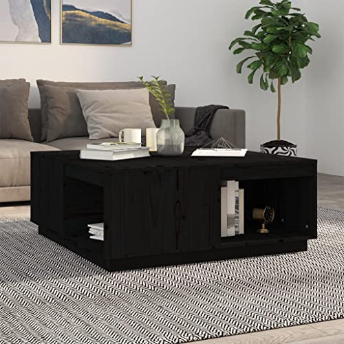 Qnhdfrt Couchtisch Schwarz Massivholz Kiefer Beistelltisch mit geräumiger Ablagefläche und Stauraum 100 x 101 x 40,5 cm für Wohnzimmer Qnhdfrt Couchtisch Schwarz Massivholz Kiefer Beistelltisch mit geräumiger Ablagefläche und Stauraum 100 x 101 x 40,5 cm für Wohnzimmer von Qnhdfrt