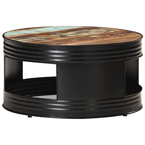 Qnhdfrt Couchtisch Schwarz Recyceltes Massivholz 68x68x36 cm mit Pulverbeschichtetem Eisen Einzigartiges Altholz-Design Stabil und Langlebig für Wohnzimmer Büro als Beistelltisch oder Dekotisch Qnhdfrt Couchtisch Schwarz Recyceltes Massivholz 68x68x36 cm mit Pulverbeschichtetem Eisen Einzigartiges Altholz-Design Stabil und Langlebig für Wohnzimmer Büro als Beistelltisch oder Dekotisch von Qnhdfrt