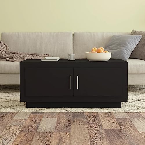 Qnhdfrt Couchtisch Schwarz aus Holzwerkstoff 102x50x45 cm mit 2 Türen und Stauraum Modernes Design für Wohnzimmer und Zuhause Qnhdfrt Couchtisch Schwarz aus Holzwerkstoff 102x50x45 cm mit 2 Türen und Stauraum Modernes Design für Wohnzimmer und Zuhause von Qnhdfrt