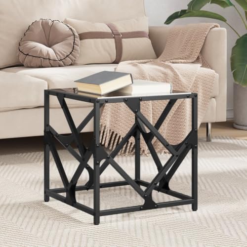 Qnhdfrt Couchtisch Schwarz mit Glasplatte 40x40x41 cm Modernes Design Stahlgestell Robust für Wohnzimmer Beistelltisch Qnhdfrt Couchtisch Schwarz mit Glasplatte 40x40x41 cm Modernes Design Stahlgestell Robust für Wohnzimmer Beistelltisch von Qnhdfrt