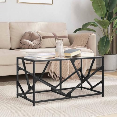 Qnhdfrt Couchtisch Schwarz mit Glasplatte 78,5x40x41 cm Stahlgestell Moderner Beistelltisch für Wohnzimmer Qnhdfrt Couchtisch Schwarz mit Glasplatte 78,5x40x41 cm Stahlgestell Moderner Beistelltisch für Wohnzimmer von Qnhdfrt