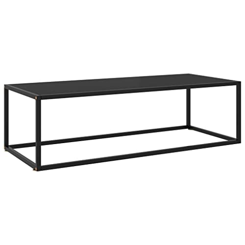 Qnhdfrt Couchtisch Schwarz mit Schwarzem Glas 120x50x35 cm Moderner Wohnzimmertisch aus Hartglas und pulverbeschichtetem Stahl für Couchbereich Qnhdfrt Couchtisch Schwarz mit Schwarzem Glas 120x50x35 cm Moderner Wohnzimmertisch aus Hartglas und pulverbeschichtetem Stahl für Couchbereich von Qnhdfrt