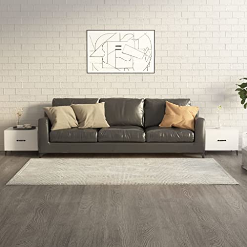 Qnhdfrt Couchtisch Set 2 Stück Hochglanz-Weiß 50x50x40 cm mit Metallbeinen und Schublade Robuster Beistelltisch für Wohnzimmer Industrial Design von Qnhdfrt
