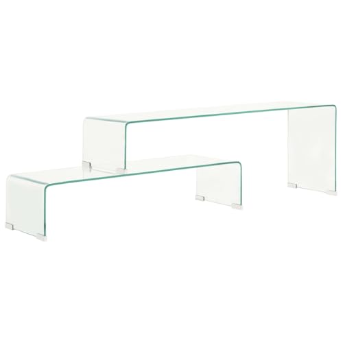 Qnhdfrt Couchtisch Set aus gehärtetem Glas 90x30x20 + 110x30x40 cm minimalistisch verstellbar Beistelltisch für Wohnzimmer Qnhdfrt Couchtisch Set aus gehärtetem Glas 90x30x20 + 110x30x40 cm minimalistisch verstellbar Beistelltisch für Wohnzimmer von Qnhdfrt