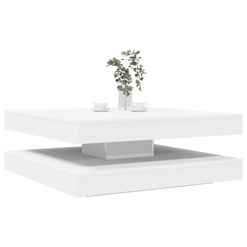 Qnhdfrt Couchtisch Weiß 90x90x34,5 cm 360 Grad Drehbar mit Stauraum Moderner Beistelltisch für Wohnzimmer Flur oder Schlafzimmer Qnhdfrt Couchtisch Weiß 90x90x34,5 cm 360 Grad Drehbar mit Stauraum Moderner Beistelltisch für Wohnzimmer Flur oder Schlafzimmer von Qnhdfrt