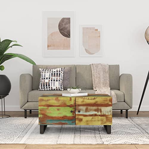 Qnhdfrt Couchtisch aus Altholz Massiv & Holzwerkstoff mit Stauraum 80x50x40 cm Vintage Design für Wohnzimmer Beistelltisch Qnhdfrt Couchtisch aus Altholz Massiv & Holzwerkstoff mit Stauraum 80x50x40 cm Vintage Design für Wohnzimmer Beistelltisch von Qnhdfrt