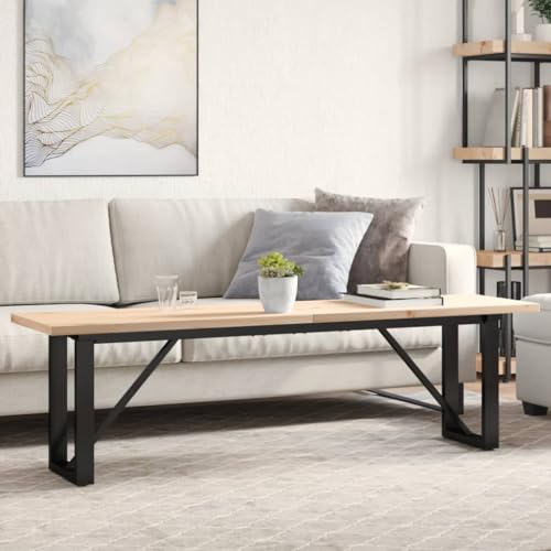 Qnhdfrt Couchtisch aus Massivholz Kiefer mit pulverbeschichtetem Stahl O-Gestell 160x40x45,5 cm Robuster Beistelltisch für Elegantes Wohnzimmer rustikales Design Qnhdfrt Couchtisch aus Massivholz Kiefer mit pulverbeschichtetem Stahl O-Gestell 160x40x45,5 cm Robuster Beistelltisch für Elegantes Wohnzimmer rustikales Design von Qnhdfrt