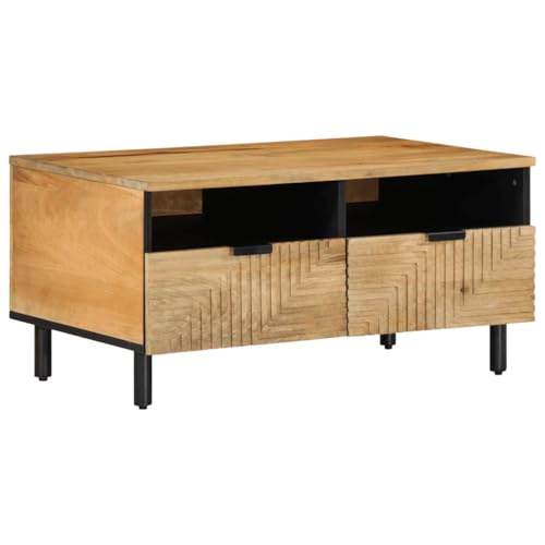 Qnhdfrt Couchtisch aus Massivholz Mango Braun 80x54x40 cm mit Stauraum und Beinen, Vielseitiger Beistelltisch für Wohnzimmer Schlafzimmer als Nachttisch oder Ablagetisch Qnhdfrt Couchtisch aus Massivholz Mango Braun 80x54x40 cm mit Stauraum und Beinen, Vielseitiger Beistelltisch für Wohnzimmer Schlafzimmer als Nachttisch oder Ablagetisch von Qnhdfrt