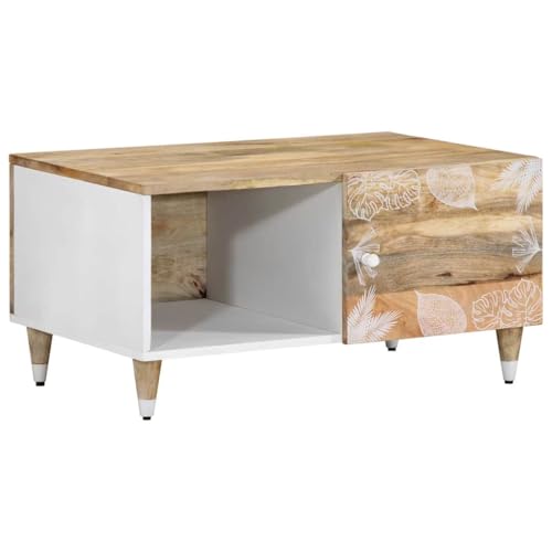 Qnhdfrt Couchtisch aus Massivholz Mango Natur mit Weißem Lacksieb 80x50x40 cm Beistelltisch mit Stauraum und Tür Robust für Wohnzimmer Couch und Schlafzimmer Qnhdfrt Couchtisch aus Massivholz Mango Natur mit Weißem Lacksieb 80x50x40 cm Beistelltisch mit Stauraum und Tür Robust für Wohnzimmer Couch und Schlafzimmer von Qnhdfrt