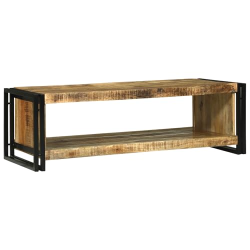 Qnhdfrt Couchtisch aus Massivholz Mango Rustikal Braun Rechteckig 120x50x38 cm mit Industriellem Design für Wohnzimmer als Beistelltisch oder Dekotisch Qnhdfrt Couchtisch aus Massivholz Mango Rustikal Braun Rechteckig 120x50x38 cm mit Industriellem Design für Wohnzimmer als Beistelltisch oder Dekotisch von Qnhdfrt