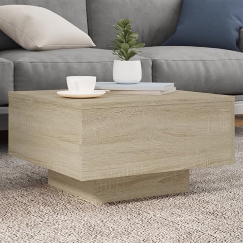 Qnhdfrt Couchtisch klein 55x55x31 cm Sonoma-Eiche Holzwerkstoff Modernes Design für Wohnzimmer Schlafzimmer als Beistelltisch oder Nachttisch Qnhdfrt Couchtisch klein 55x55x31 cm Sonoma-Eiche Holzwerkstoff Modernes Design für Wohnzimmer Schlafzimmer als Beistelltisch oder Nachttisch von Qnhdfrt
