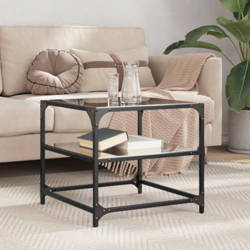 Qnhdfrt Couchtisch mit Glasplatte Schwarz 50x50x45 cm Modernes Design Stabiles Edelstahlgestell Beistelltisch für Wohnzimmer Qnhdfrt Couchtisch mit Glasplatte Schwarz 50x50x45 cm Modernes Design Stabiles Edelstahlgestell Beistelltisch für Wohnzimmer von Qnhdfrt
