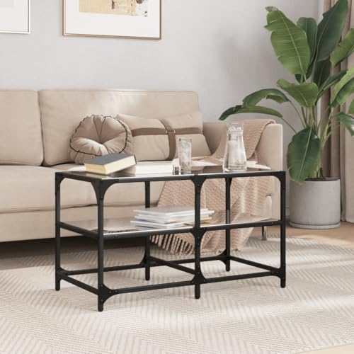 Qnhdfrt Couchtisch mit Glasplatte Schwarz 78,5x40x45 cm Stahlgestell Modern Robust für Wohnzimmer Beistelltisch Option Qnhdfrt Couchtisch mit Glasplatte Schwarz 78,5x40x45 cm Stahlgestell Modern Robust für Wohnzimmer Beistelltisch Option von Qnhdfrt