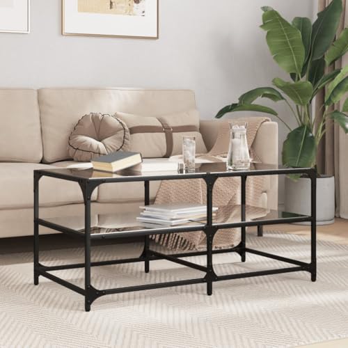 Qnhdfrt Couchtisch mit Glasplatte Schwarz Stahlgestell 98,5x50x45 cm Elegant und Robust für Wohnzimmer Beistelltisch Qnhdfrt Couchtisch mit Glasplatte Schwarz Stahlgestell 98,5x50x45 cm Elegant und Robust für Wohnzimmer Beistelltisch von Qnhdfrt