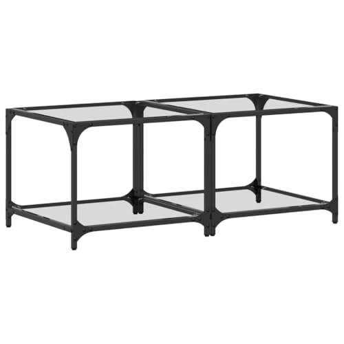 Qnhdfrt Couchtisch mit Glasplatte Transparent Beistelltisch Set 2 Stück 50x50x40 cm Stahlgestell Modernes Design Robust für Wohnzimmer Qnhdfrt Couchtisch mit Glasplatte Transparent Beistelltisch Set 2 Stück 50x50x40 cm Stahlgestell Modernes Design Robust für Wohnzimmer von Qnhdfrt