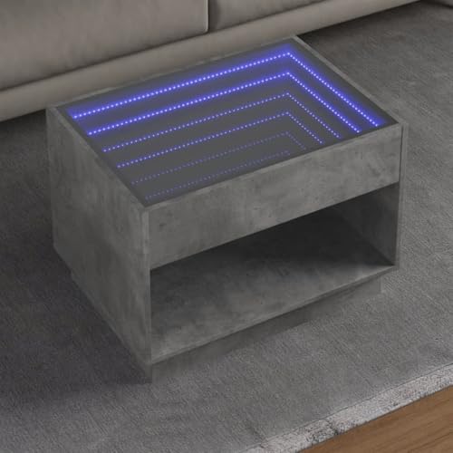 Qnhdfrt Couchtisch mit Infinity LED Spiegel Betongrau 70x50x50 cm Holzwerkstoff Beistelltisch für Wohnzimmer Schlafzimmer mit RGB Beleuchtung Qnhdfrt Couchtisch mit Infinity LED Spiegel Betongrau 70x50x50 cm Holzwerkstoff Beistelltisch für Wohnzimmer Schlafzimmer mit RGB Beleuchtung von Qnhdfrt