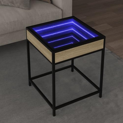 Qnhdfrt Couchtisch mit Infinity LED Spiegel RGB Beleuchtung Sonoma-Eiche 40x40x51 cm Holzwerkstoff Metall Beistelltisch für Wohnzimmer Schlafzimmer Qnhdfrt Couchtisch mit Infinity LED Spiegel RGB Beleuchtung Sonoma-Eiche 40x40x51 cm Holzwerkstoff Metall Beistelltisch für Wohnzimmer Schlafzimmer von Qnhdfrt