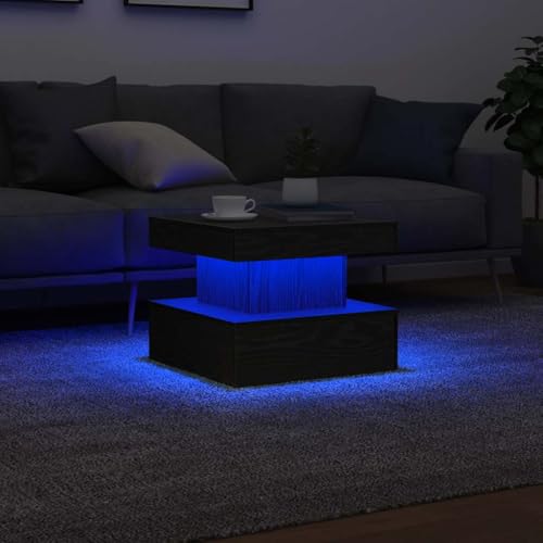 Qnhdfrt Couchtisch mit LED-Beleuchtung Schwarz Eichen-Optik 50x50x40 cm Moderner Beistelltisch mit RGB-Licht für Wohnzimmer Dekoration und mehr Qnhdfrt Couchtisch mit LED-Beleuchtung Schwarz Eichen-Optik 50x50x40 cm Moderner Beistelltisch mit RGB-Licht für Wohnzimmer Dekoration und mehr von Qnhdfrt