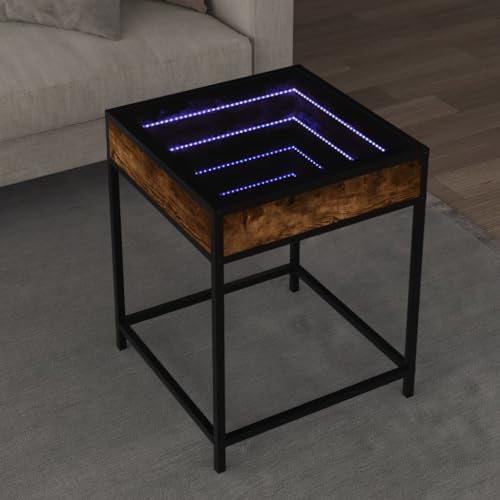 Qnhdfrt Couchtisch mit LED Infinity Spiegel 40x40x51 cm Räuchereiche Beistelltisch für Wohnzimmer Schlafzimmer Robuster Tisch mit RGB Beleuchtung Qnhdfrt Couchtisch mit LED Infinity Spiegel 40x40x51 cm Räuchereiche Beistelltisch für Wohnzimmer Schlafzimmer Robuster Tisch mit RGB Beleuchtung von Qnhdfrt