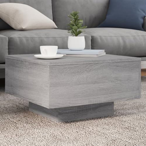 Qnhdfrt Couchtisch mit RGB-LED Grau Sonoma Holzwerkstoff 55x55x31 cm Moderner Beistelltisch für Wohnzimmer Qnhdfrt Couchtisch mit RGB-LED Grau Sonoma Holzwerkstoff 55x55x31 cm Moderner Beistelltisch für Wohnzimmer von Qnhdfrt